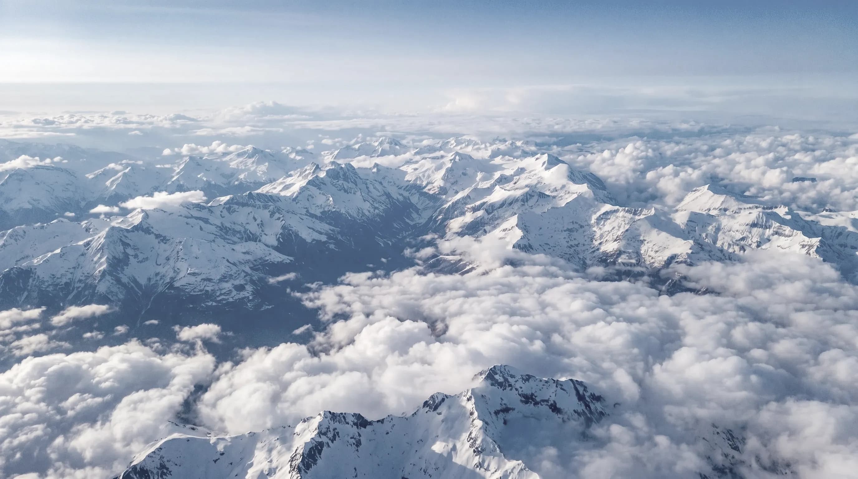 Himalayan range seen from above the clouds